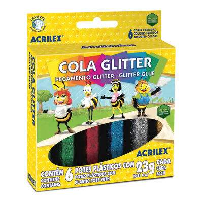 Cola Glitter (23g) 6 Cores Acrilex