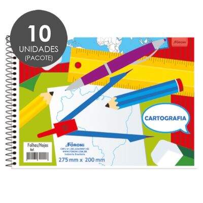 Caderno Cartografia Desenho Capa Flexível (48 Folhas) PT 10 UN Foroni