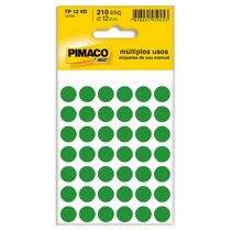Etiqueta Adesiva para Identificação Pimaco Multiuso TP12 VD (12 mm) Verde c/210