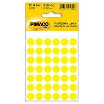 Etiqueta Adesiva para Identificação Pimaco Multiuso TP12 AM (12 mm) Amarela c/210