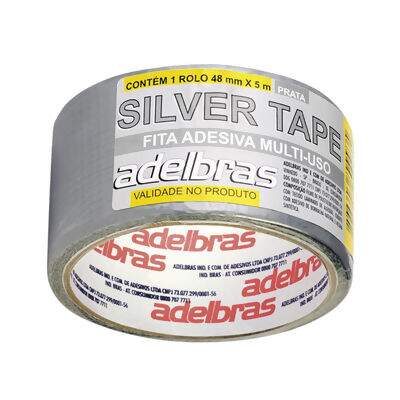 Fita Adesiva Silver Tape Multiuso Adelbras (48 mm x 5 m) Prata