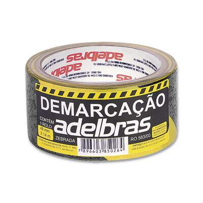 Fita Adesiva para Demarcação de Solo Adelbras (48 mm x 14 m) Zebrada