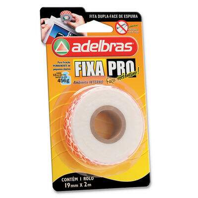 Fita Adesiva Dupla Face Espuma Fixa Pro (19 mm x 2,0 m) Adelbras