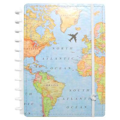 Caderno Inteligente Mapa Mundi by Gocase Grande