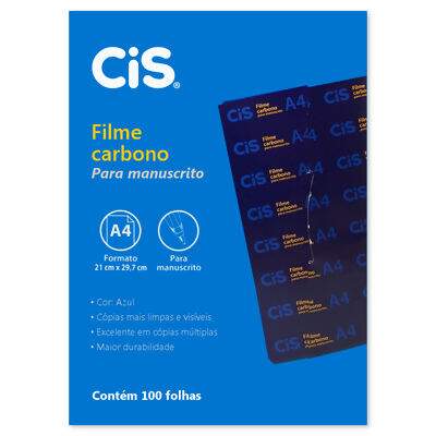 Filme Carbono A4 Manuscrito (100 Folhas) Azul CX 100 UN CiS