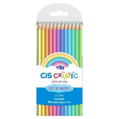 Lápis de Cor Criatic Tons Pastel (12 Cores) Sextavado CiS