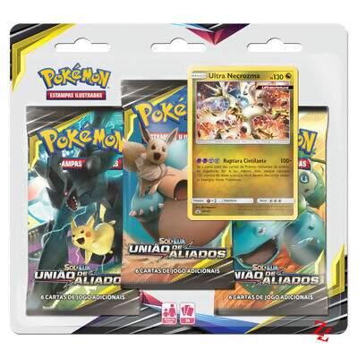 Pacote de Expansão Triplo (19 cartas) Pokémon SL9 União de Aliados Copag