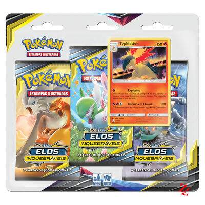 Pacote de Expansão Triplo (19 cartas) Pokémon SL10 Elos Inquebráveis Copag