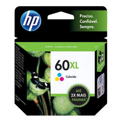 Cartucho de Tinta Original HP 60XL (15,5ml) Colorido (CC644WB)