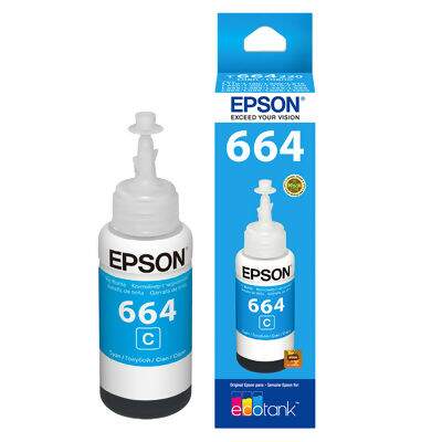 Refil de Tinta Original Epson 664 EcoTank (70ml) Ciano (T664220)