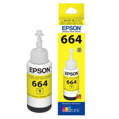 Refil de Tinta Original Epson 664 EcoTank (70ml) Amarelo (T664420)