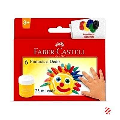 Tinta Pintura a Dedo (25ml) 6 Cores Faber-Castell