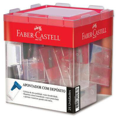 Apontador com Depósito Retangular DP 25 UN Faber-Castell