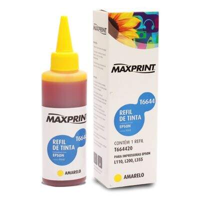 Refil de Tinta Compatível Epson 664 Maxprint (100ml) Amarelo (T664420)