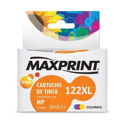 Cartucho de Tinta Compatível HP 122XL Maxprint (12ml) Colorido (CH564HB)