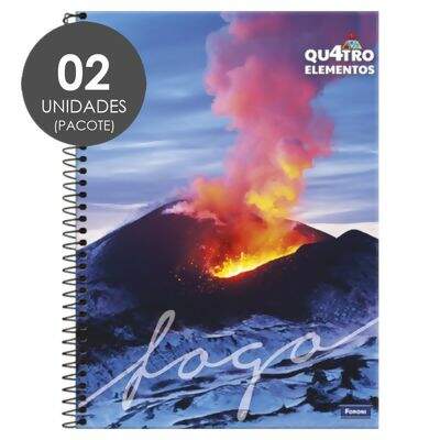 Caderno Espiral Universitário Capa Dura 20 Matérias (400 Folhas) Quatro Elementos PT 02 UN Foroni