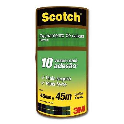 Fita Adesiva para Empacotamento Scotch (45 mm x 45 m) Marrom PT 04 UN 3M