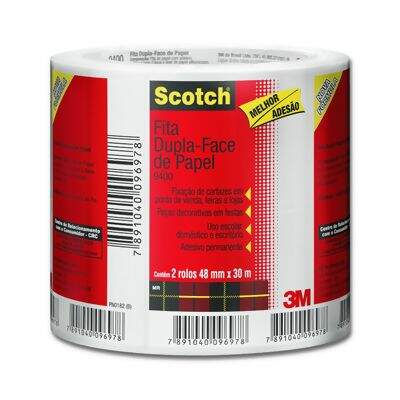 Fita Adesiva Dupla Face de Papel Scotch (48 mm x 30 m) PT 02 UN 3M