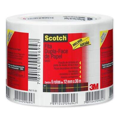 Fita Adesiva Dupla Face de Papel Scotch (12 mm x 30 m) PT 06 UN 3M