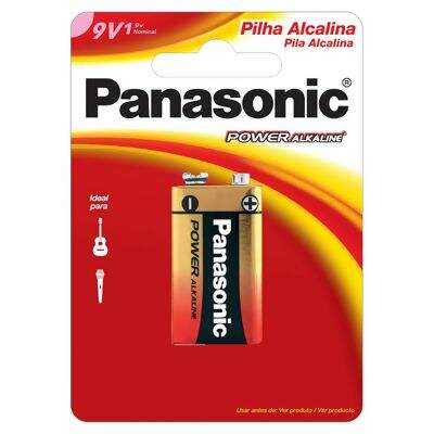 Bateria Alcalina 9V (6LR61) Quadrada Panasonic