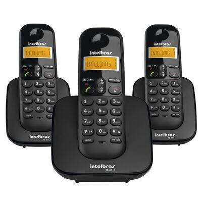 Telefone Sem Fio DECT 6.0 Intelbras Combo TS 3113 com Ident. de Chamadas + 2 Ramais