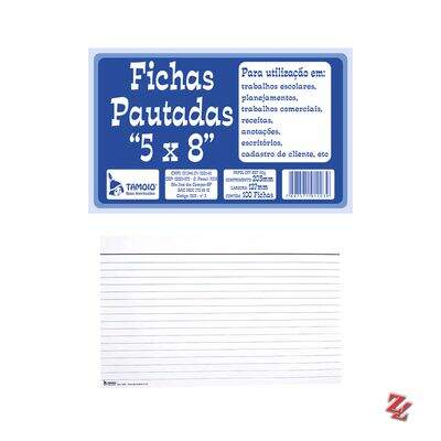 Ficha Pautada 5x8 (203 x 127 mm) 1203 PT 100 UN Tamoio