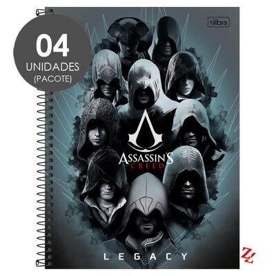 Caderno Espiral Universitário Capa Dura 10 Matérias (200 Folhas) Assassin