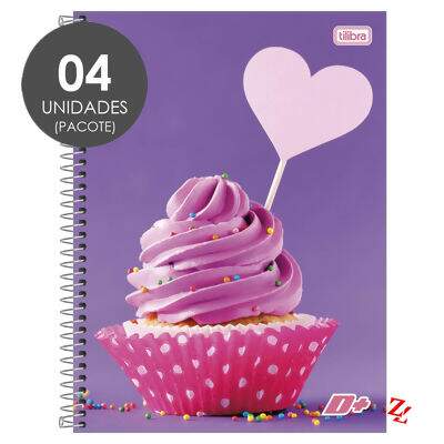 Caderno Espiral Universitário Capa Dura 1 Matéria (96 Folhas) D+ Feminino PT 04 UN Tilibra