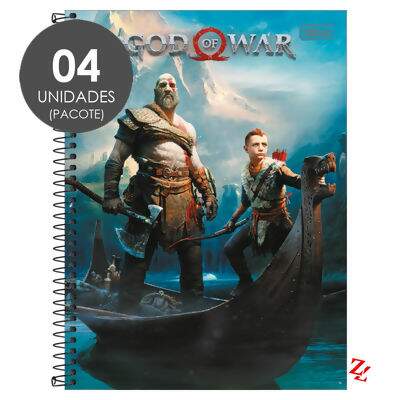 Caderno Espiral Universitário Capa Dura 10 Matérias (200 Folhas) God of War PT 04 UN Tilibra