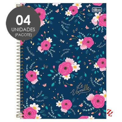 Caderno Espiral Universitário Capa Dura 10 Matérias (160 Folhas) Le Vanille PT 04 UN Tilibra