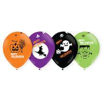 Bexiga de Látex (10") Temático Happy Halloween PT 25 UN Balloontech