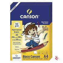 Bloco de Papel para Desenho A4 (20 Folhas) 140g/m² Branco Canson