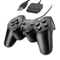 Controle com Fio USB para PS2 - PS3 e PC Dual Shock Multilaser JS071