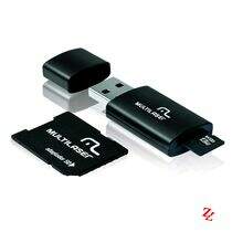 Cartão de Memória microSDHC 32GB + Adaptador SD e USB MC113 Multilaser