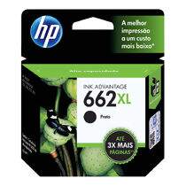 Cartucho de Tinta Original HP 662XL (8,5ml) Preto (CZ105AB)