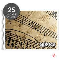 Caderno de Música Espiral 1/4 Capa Flexível (40 Folhas) PT 25 UN São Domingos