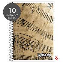 Caderno de Música Espiral Universitário Capa Flexível (50 Folhas) PT 10 UN São Domingos