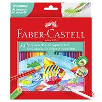 Lápis de Cor Aquarelável EcoLápis (24 Cores) Sextavado Faber-Castell