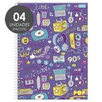 Caderno Espiral Universitário Capa Dura 10 Matérias (200 Folhas) Pop Collection PT 04 UN Foroni