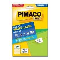 Etiqueta Adesiva  A5 Inkjet + Laser A5Q-2232 (22,0 x 32,0 mm) c/30 CL 12 UN Pimaco