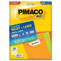 Etiqueta Adesiva Carta Inkjet + Laser 6089 (16,93 x 44,45 mm) c/60 CL 10 UN Pimaco