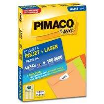 Etiqueta Adesiva A4 Inkjet + Laser A4348 (17,0 x 31,0 mm) c/96 CX 100 UN Pimaco