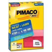 Etiqueta Adesiva Carta Inkjet + Laser 6184 (84,67 x 101,6 mm) c/06 CX 100 UN Pimaco