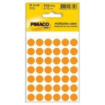 Etiqueta Adesiva para Identificação Pimaco Multiuso TP12 LR (12 mm) Laranja c/210