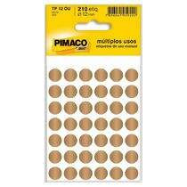 Etiqueta Adesiva para Identificação Pimaco Multiuso TP12 OU (12 mm) Ouro c/210