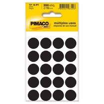 Etiqueta Adesiva para Identificação Pimaco Multiuso TP19 PT (19 mm) Preta c/200