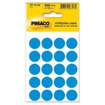 Etiqueta Adesiva para Identificação Pimaco Multiuso TP19 AZ (19 mm) Azul c/200