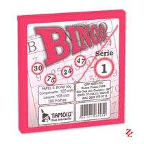 Bloco de Bingo Colorido Papel Super Bond Rosa PT 15 UN Tamoio (6004)
