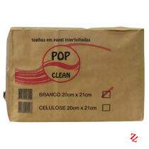 Papel Toalha Interfolha 2 Dobras (20 x 21 cm)  Branco Santeck PT 1000 UN Pop Clean