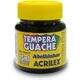 Tinta guache c/ 12 cores Preto 15ml - Acrilex